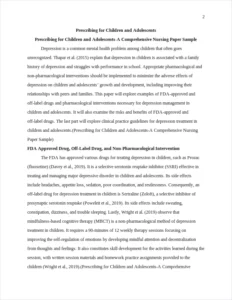 Prescribing for Children and Adolescents-A Comprehensive Nursing Paper Sample – page 2