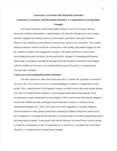 Controversy Associated with Dissociative Disorders-A Comprehensive Nursing Paper Example – page 2
