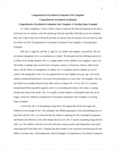 Comprehensive Psychiatric Evaluation Note Template-A Nursing Paper Example – page 2