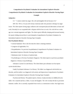 Comprehensive Psychiatric Evaluation On Intermittent Explosive Disorder-Nursing Paper Example – page 2