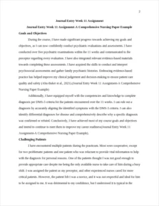 Journal Entry Week 11 Assignment-A Comprehensive Nursing Paper Example – page 2