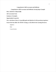 Comprehensive Skill Assessment and Reflection Nursing Paper Example – page 2