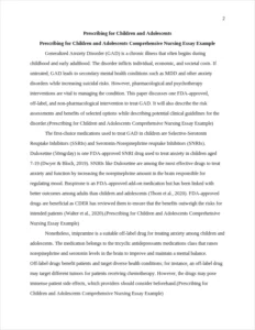 Prescribing for Children and Adolescents Comprehensive Nursing Essay Example – page 2