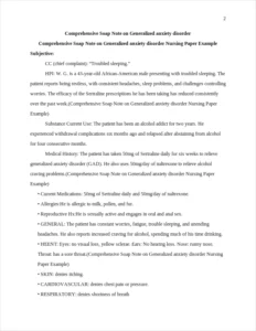Comprehensive Soap Note on Generalized anxiety disorder Nursing Paper Example – page 2