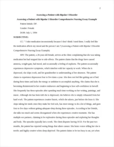 Assessing a Patient with Bipolar I Disorder Comprehensive Nursing Essay Example – page 2