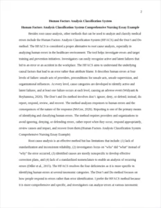 Human Factors Analysis Classification System Comprehensive Nursing Essay Example – page 2