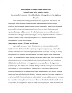Improving the Accuracy of Patient Identification-A Comprehensive Nursing Essay Example – page 2