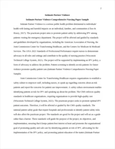 Intimate Partner Violence Comprehensive Nursing Paper Sample – page 2