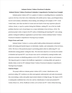 Intimate Partner Violence Practicum Evaluation-Comprehensive Nursing Essay Example – page 2