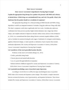 Short Answer Assessment Comprehensive Nursing Paper Example – page 2