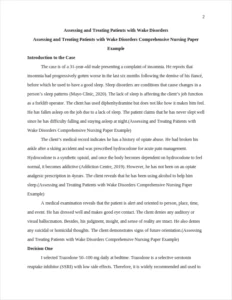 Assessing and Treating Patients with Wake Disorders Comprehensive Nursing Paper Example – page 2