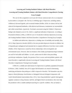 Assessing and Treating Paediatric Patients with Mood Disorders Comprehensive Nursing Essay Example – page 2