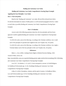 Healing and Autonomy Case Study Comprehensive Nursing Paper Example – page 2