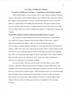 Case Study on Healing and Autonomy-A Comprehensive Nursing Paper Example – page 2