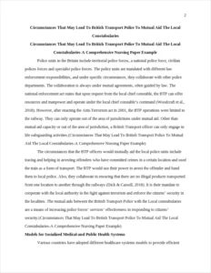 Circumstances That May Lead To British Transport Police To Mutual Aid The Local Constabularies-A Comprehensive Nursing Paper Example – page 2