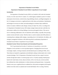 Department of Homeland Securit Policies Comprehensive Essay Example – page 2