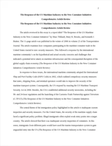 The Response of the US Maritime Industry to the New Container Initiatives Comprehensive Article Review – page 2