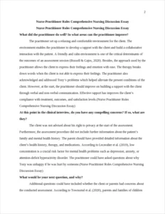 Nurse Practitioner Roles Comprehensive Nursing Discussion Essay – page 2