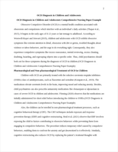 OCD Diagnosis in Children and Adolescents Comprehensive Nursing Paper Example – page 2