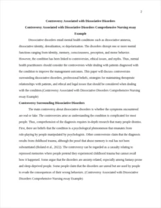 Controversy Associated with Dissociative Disorders Comprehensive Nursing essay Example – page 2