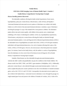 Family History Comprehensive Nursing Paper Example – page 2