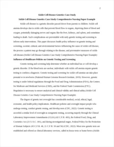 Sickle Cell Disease Genetics Case Study Comprehensive Nursing Paper Example – page 2