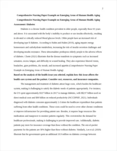 Comprehensive Nursing Paper Example on Emerging Areas of Human Health-Aging – page 2