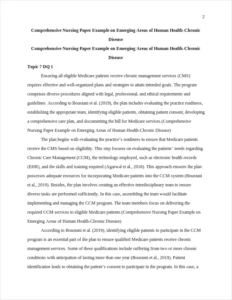 Comprehensive Nursing Paper Example on Emerging Areas of Human Health-Chronic Disease – page 2