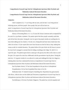 Comprehensive Focused Soap Note for Schizophrenia Spectrum Other Psychotic and Medication-Induced Movement Disorders – page 2