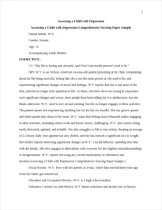 Assessing a Child with Depression Comprehensive Nursing Paper Sample – page 2