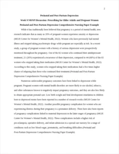 Perinatal and Post-Partum Depression Comprehensive Nursing Paper Example – page 2