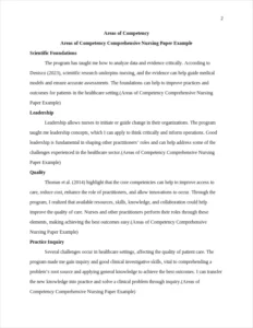 Areas of Competency Comprehensive Nursing Paper Example – page 2