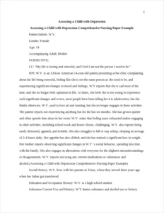 Assessing a Child with Depression Comprehensive Nursing Paper Example – page 2