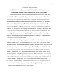Depression in Pregnant Women Comprehensive Nursing Paper Example – page 2