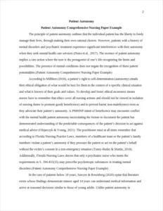 Patient Autonomy Comprehensive Nursing Paper Example – page 2