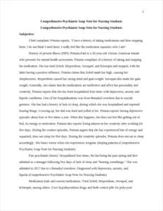 Comprehensive Psychiatric Soap Note for Nursing Students – page 2