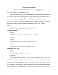 Autism Spectrum Disorder Comprehensive Nursing Paper Example – page 2