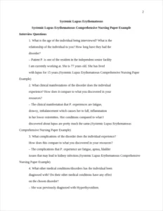 Systemic Lupus Erythematosus Comprehensive Nursing Paper Example – page 2