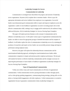 Leadership Strategies for Success-Nursing Paper Examples – page 2