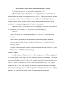 the inclusion of nurses in the systems development life cycle – page 2