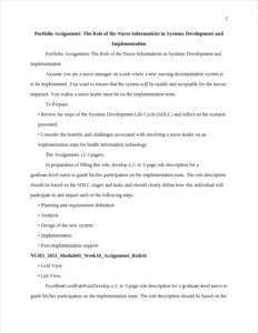 portfolio assignment: the role of the nurse informaticist in systems development and implementation – page 2