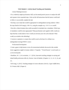 N582 Module 5: Activity-Based Teaching and Simulation – page 2