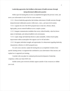 leadership approaches that facilitate achievement of health outcomes through interprofessional collaborative practice – page 2
