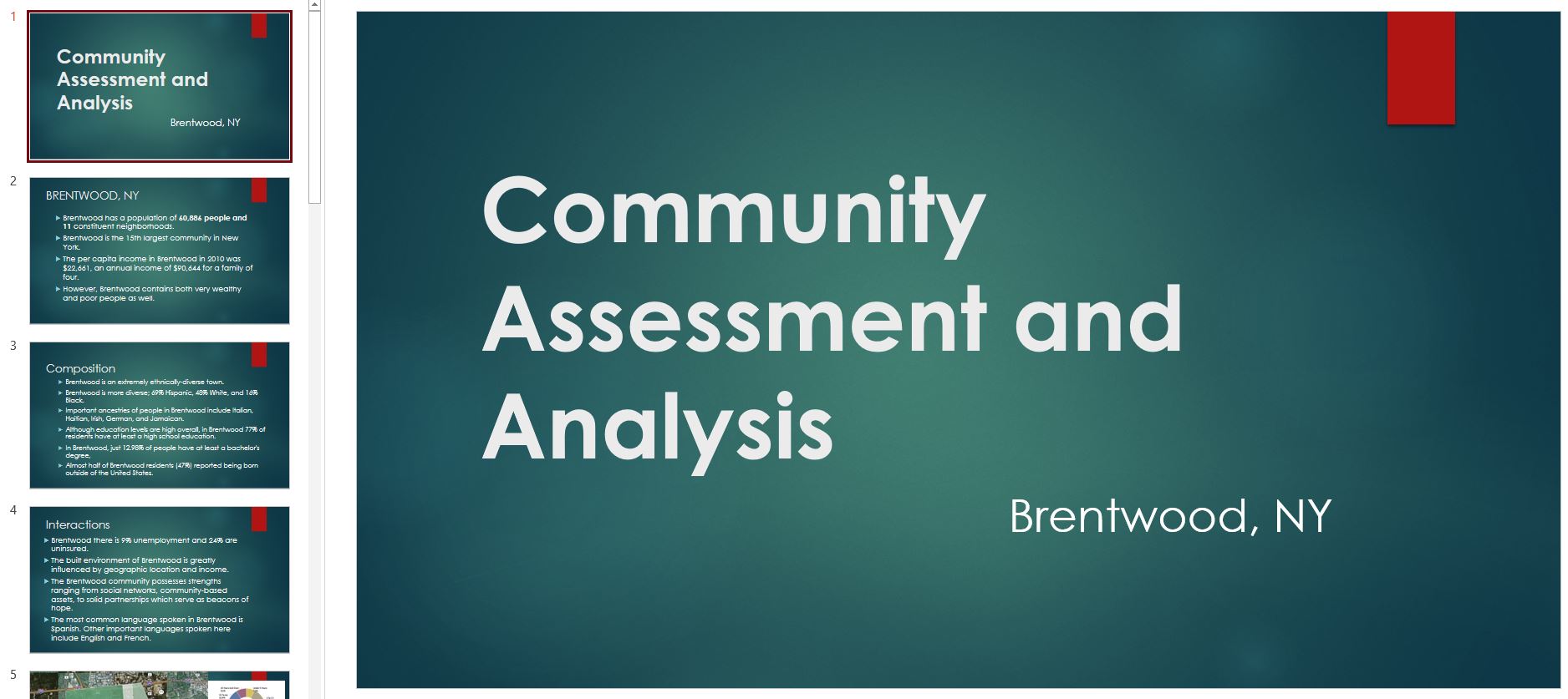 Community Assessment and Analysis Presentation