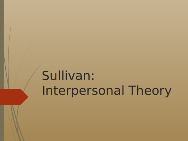 Stack-Sullivan's Interpersonal Theory