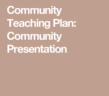 Community Teaching Plan
