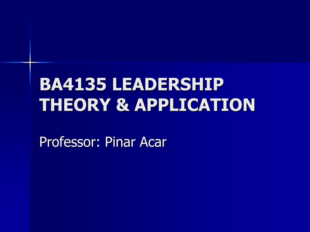 Discussion on Application of Leadership Theory