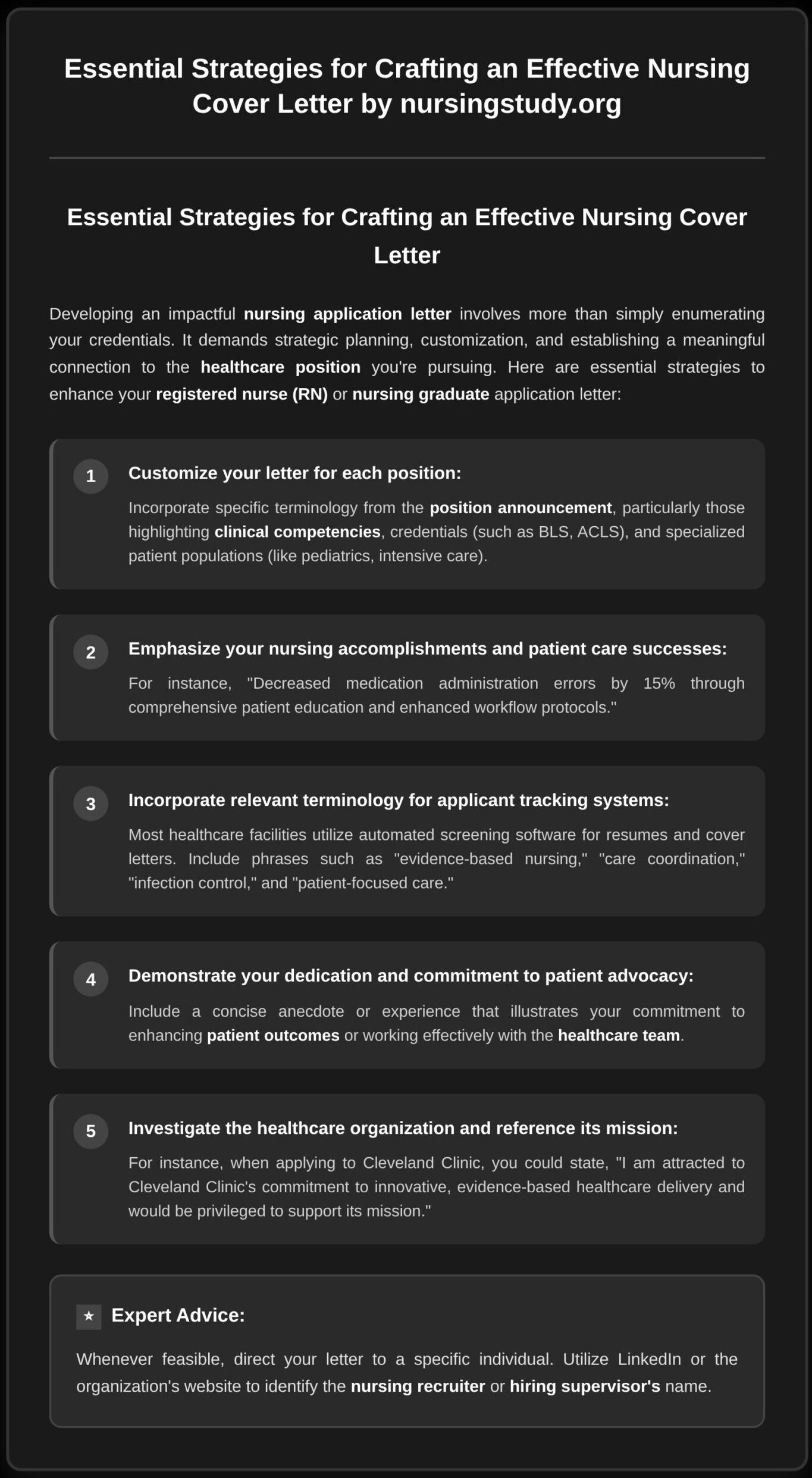 Nurse Cover Letter Examples