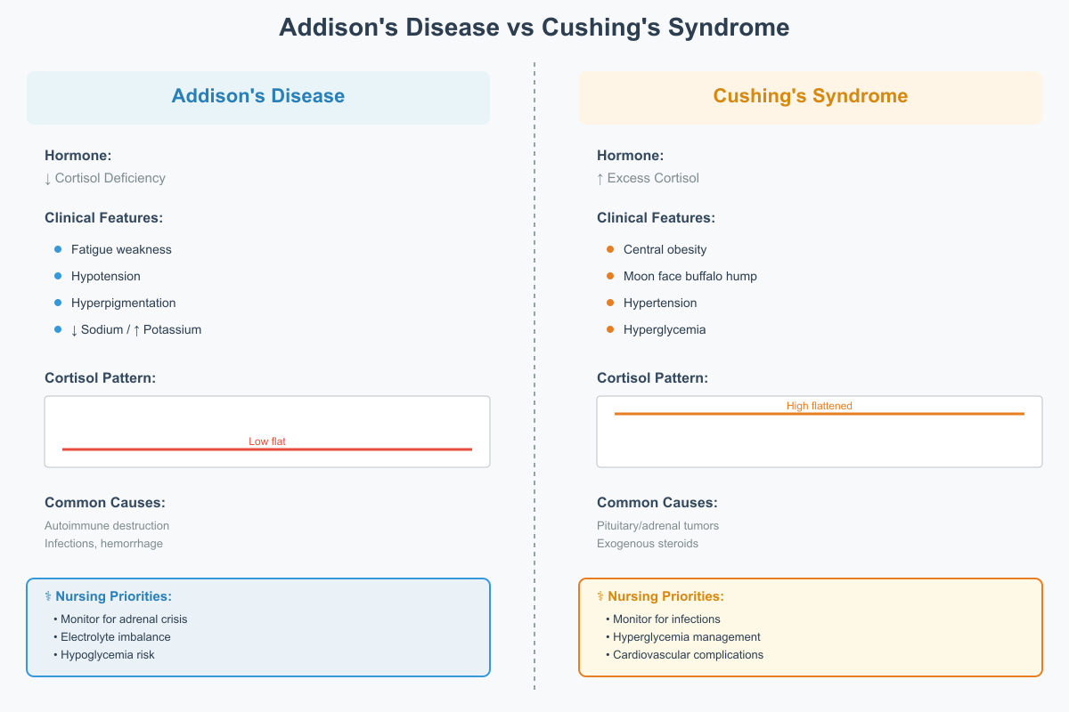 Addison’s Disease vs Cushing’s Syndrome