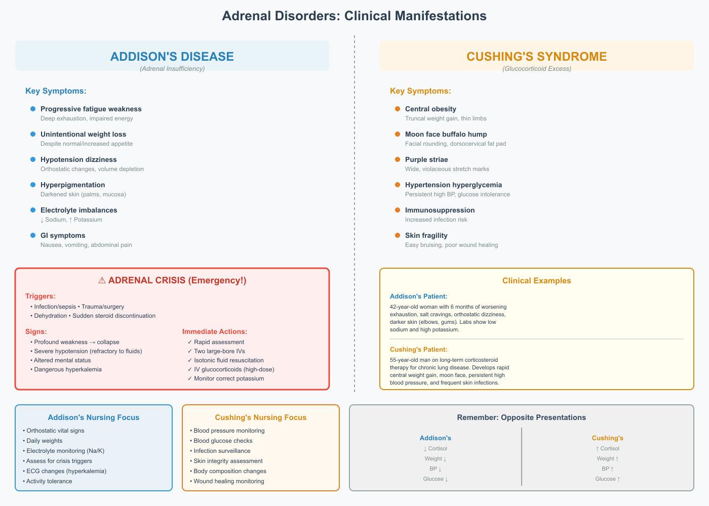 Addison’s Disease vs Cushing’s Syndrome